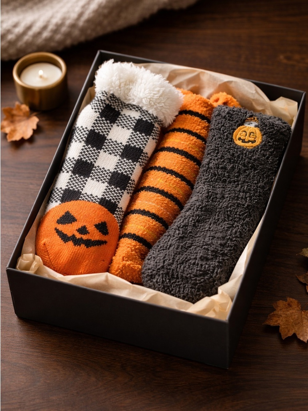 NWT Women’s Halloween Socks - Pumpkins Orange Black - One Size
